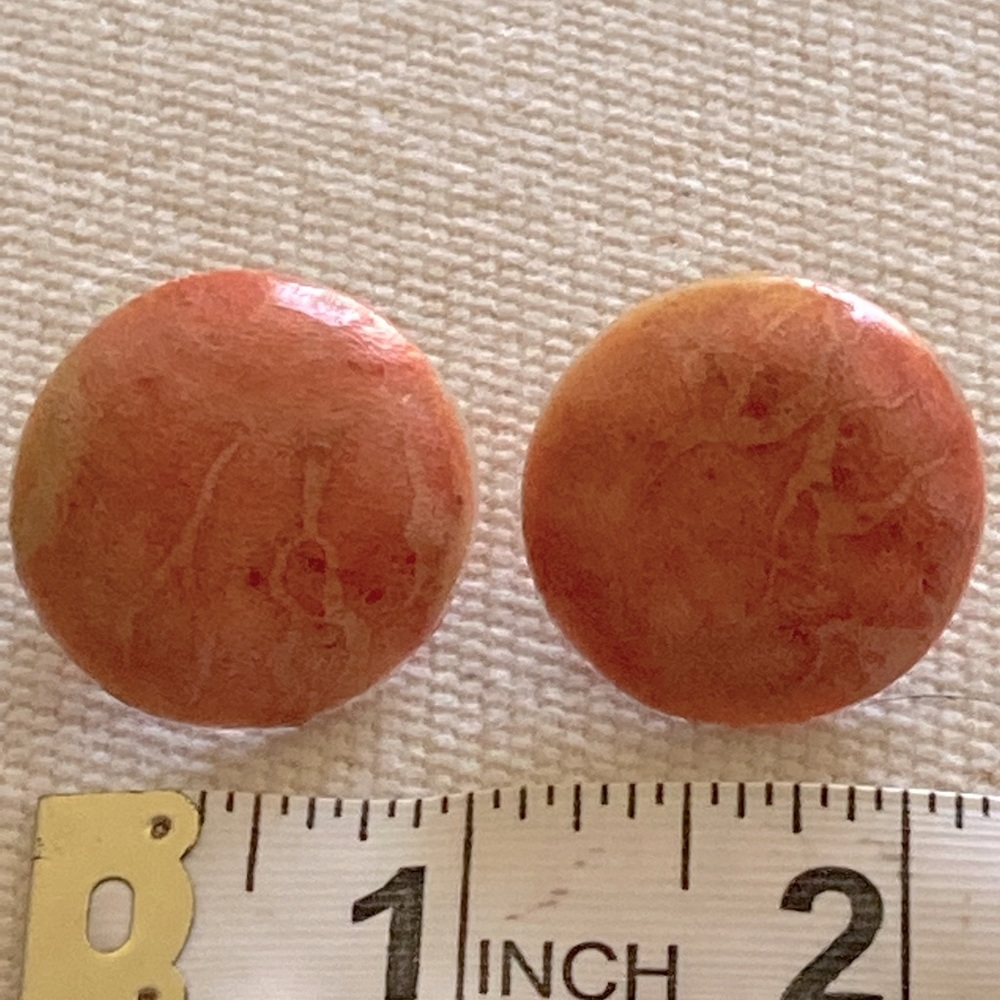 Beautiful Vintage Apple Coral Earrings